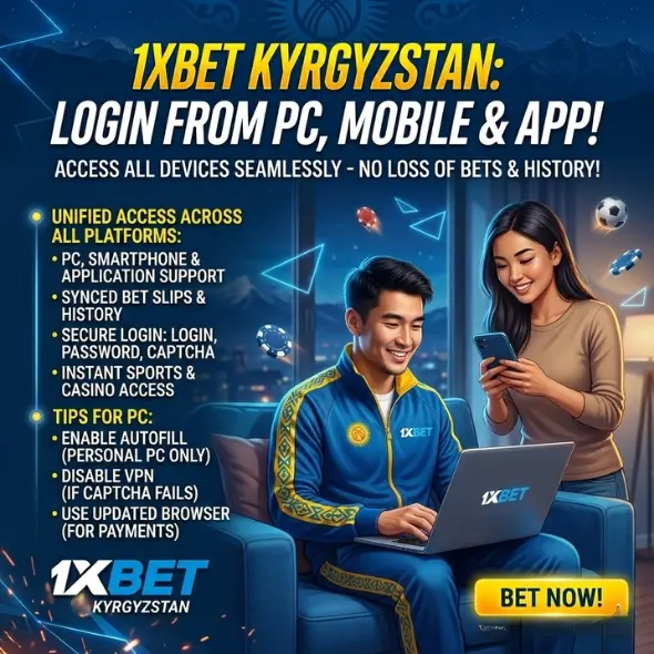 Вход в 1xBet с компьютера и мобильных устройств